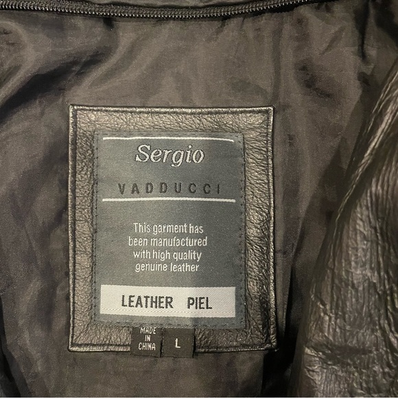 VTG Sergio Vadducci Black Leather Jacket - Picture 4 of 6